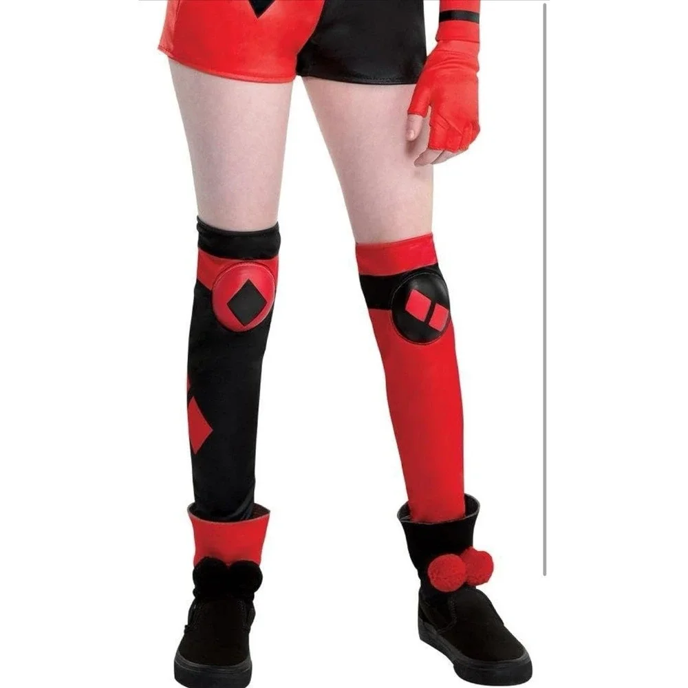 DC Harley Quinn Halloween Costume Romper Cosplay Dress‎ Up Girls Medium 8-10 NEW